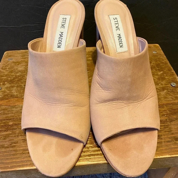 Steve Madden Leather Upper 4” High Heels/Sandals Women Size 7.5 - Picture 5 of 7